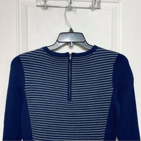 J. McLaughlin Darla Ottoman Striped Sweater Knit Dress in Navy Grey Size M - Picture 5 of 9